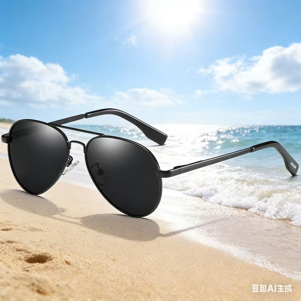 Sunglasses Aviator Polarized - نظارات شمسية للجنسين بإطار صغير مستقطب