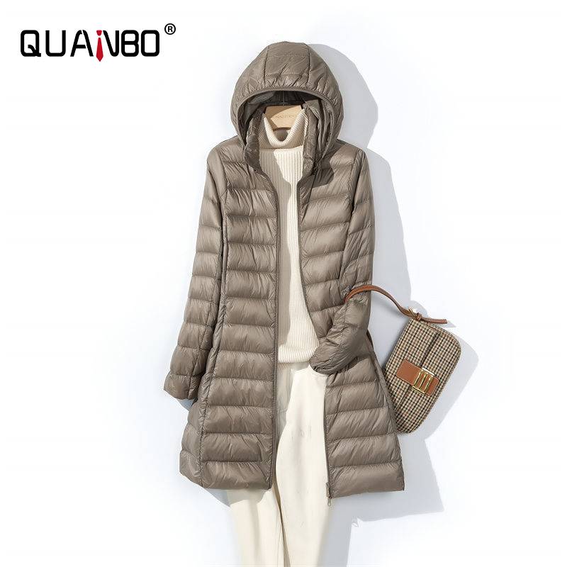 Packable Hat Nylon - سترات نسائية طويلة منفوخة ، قبعة