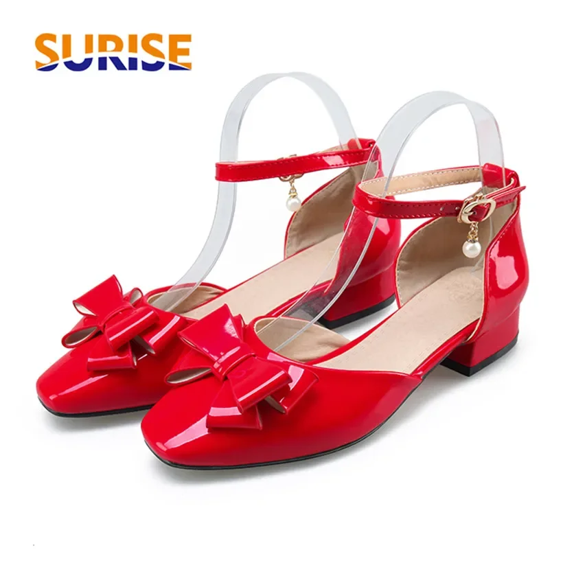 Casual Sandal Leather - صنادل نسائية صيفية كبيرة الحجم بكعب