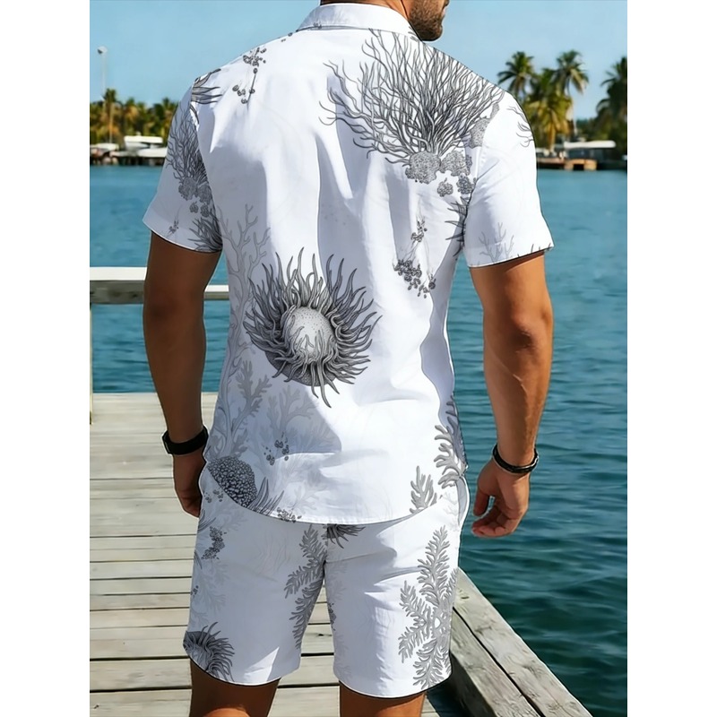 طقم قميص هاواي مزهر وشورت للرج - مراجعة Resort Shirt Floral وسعره