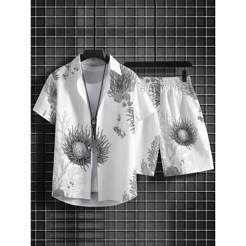 طقم قميص هاواي مزهر وشورت للرج - مراجعة Resort Shirt Floral وسعره