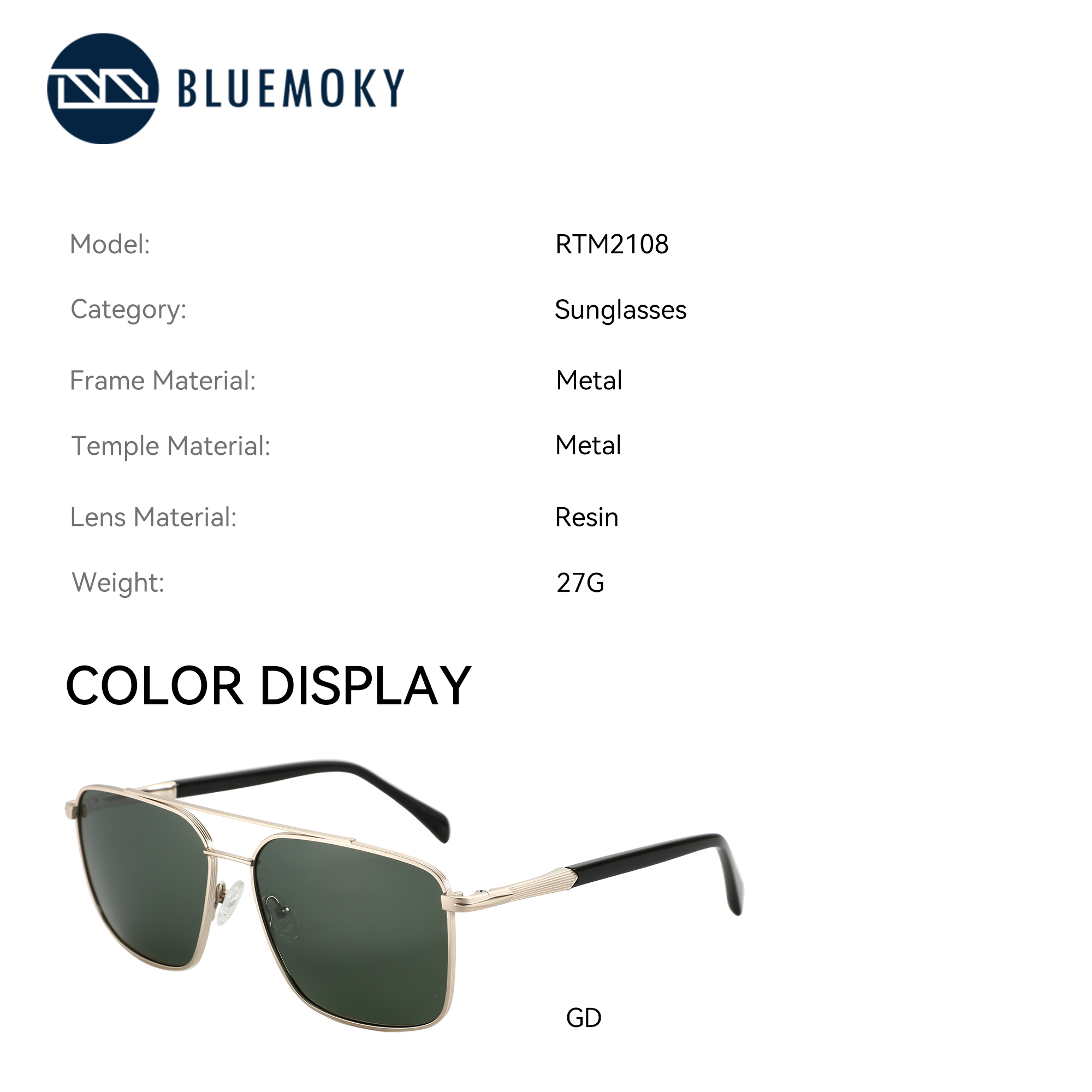 BLUEMOKY L حجم موضة المعادن ال - مراجعة Sunglasses Aviator Polarized وسعره