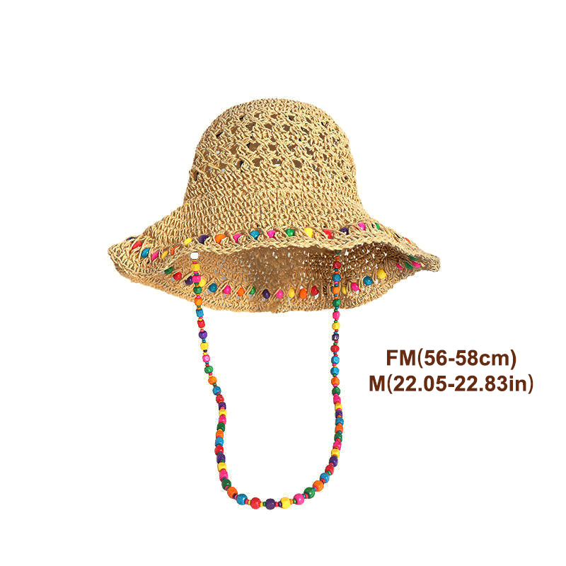 قبعة شاطئ قشية عصرية متعددة ال - مراجعة Bucket Hat Straw وسعره