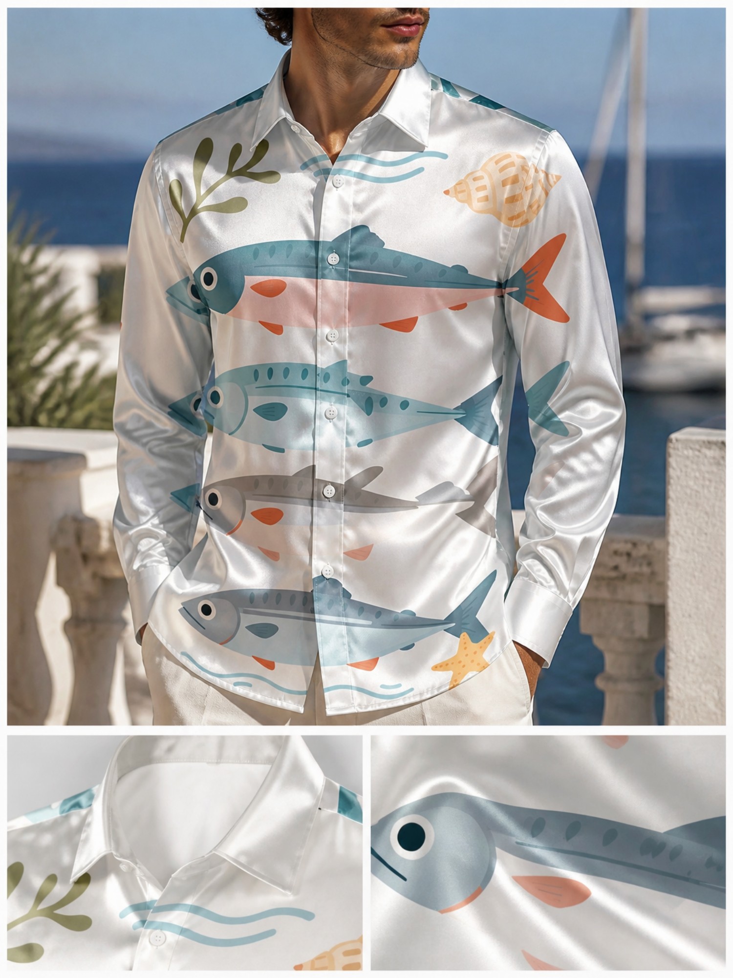 قميص رجالي فاخر من الساتان بأك - مراجعة Resort Shirt Floral وسعره